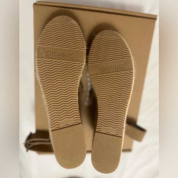 Soludos Palma Suede Espadrille Platform Wedge Sandal in Tan - Picture 7 of 11